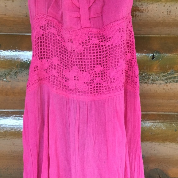 💃🏻PINK HANDKERCHIEF DRESS FUSCHIA GAUZE Sz S - Picture 8 of 16